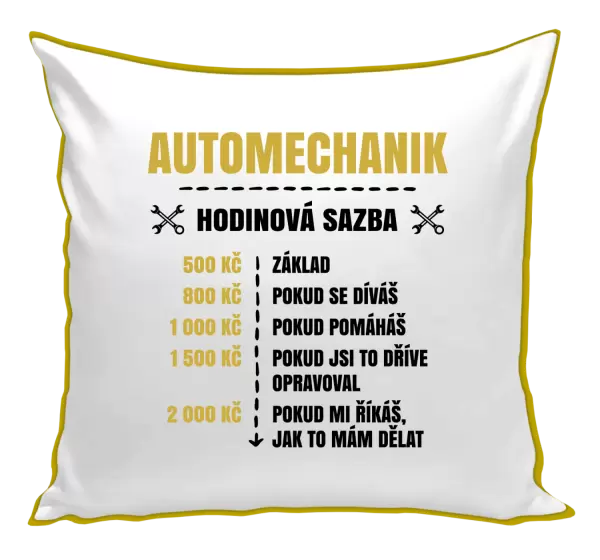Polštář Hodinová sazba - automechanik