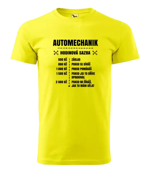Pánské tričko Hodinová sazba - automechanik