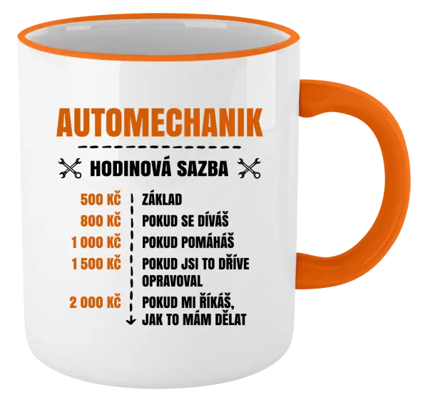 Hrnek Hodinová sazba - automechanik