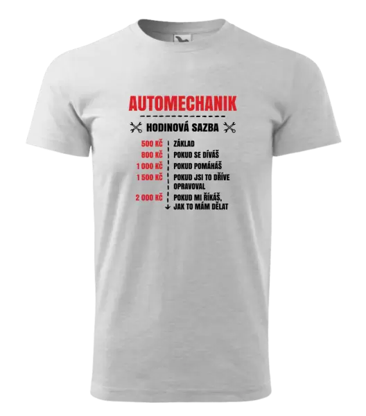 Pánské tričko Hodinová sazba - automechanik