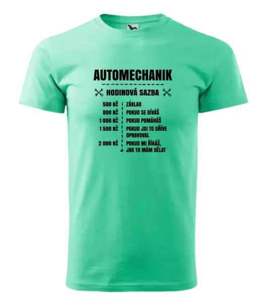 Pánské tričko Hodinová sazba - automechanik
