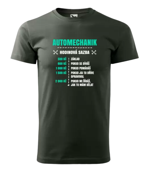 Pánské tričko Hodinová sazba - automechanik