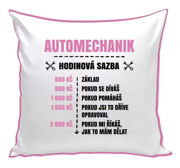 Polštář Hodinová sazba - automechanik
