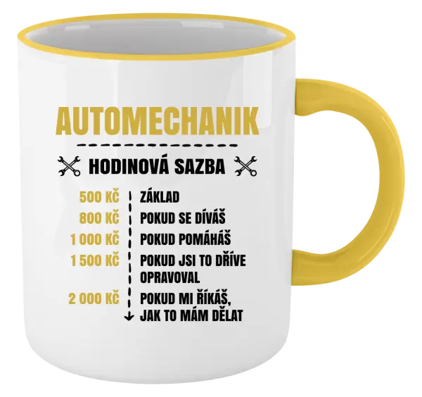 Hrnek Hodinová sazba - automechanik