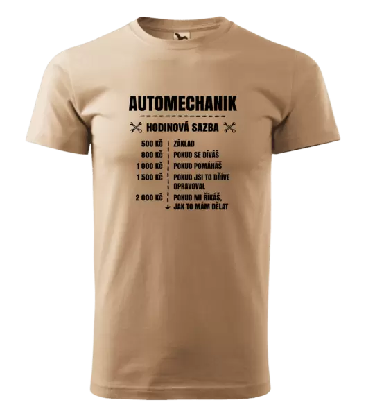 Pánské tričko Hodinová sazba - automechanik