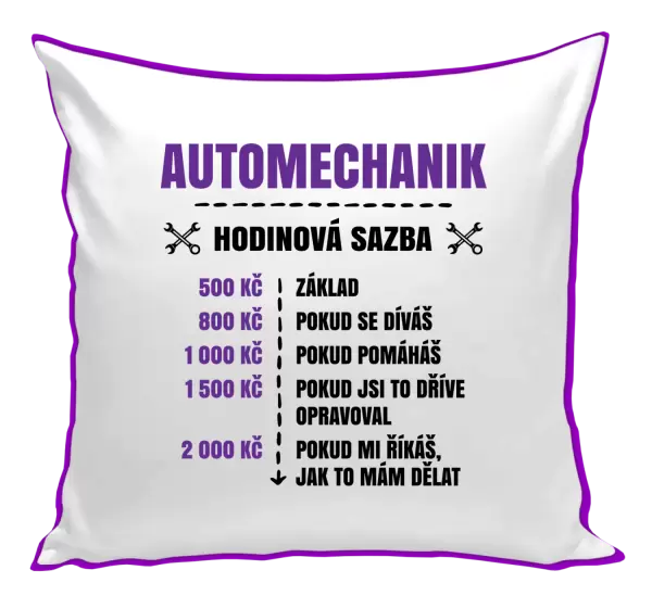 Polštář Hodinová sazba - automechanik