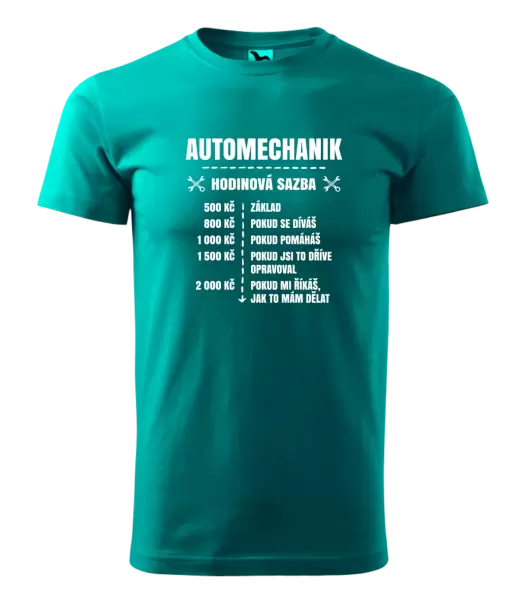 Pánské tričko Hodinová sazba - automechanik