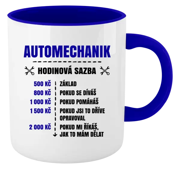 Hrnek Hodinová sazba - automechanik