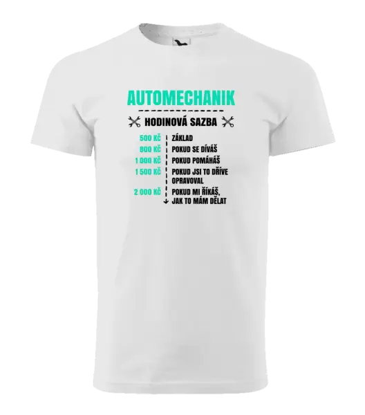 Pánské tričko Hodinová sazba - automechanik