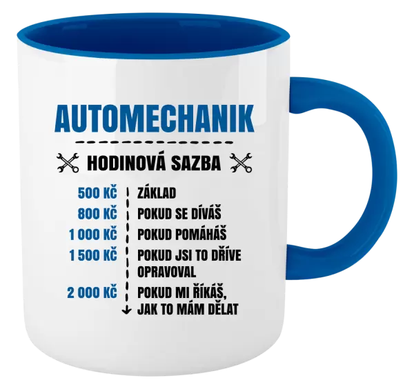 Hrnek Hodinová sazba - automechanik