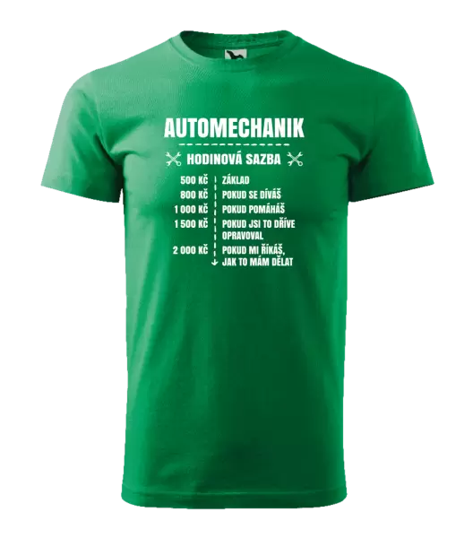 Pánské tričko Hodinová sazba - automechanik