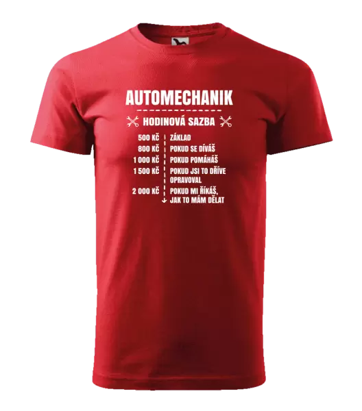 Pánské tričko Hodinová sazba - automechanik