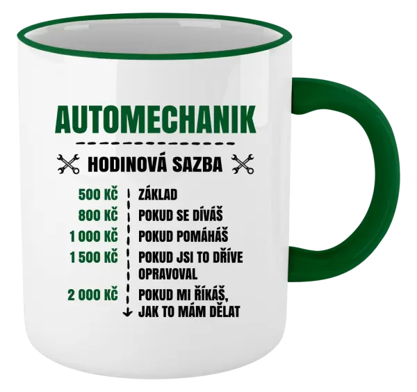 Hrnek Hodinová sazba - automechanik