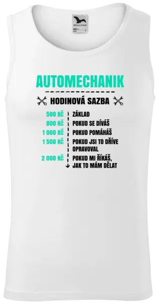 Pánské tílko Hodinová sazba - automechanik