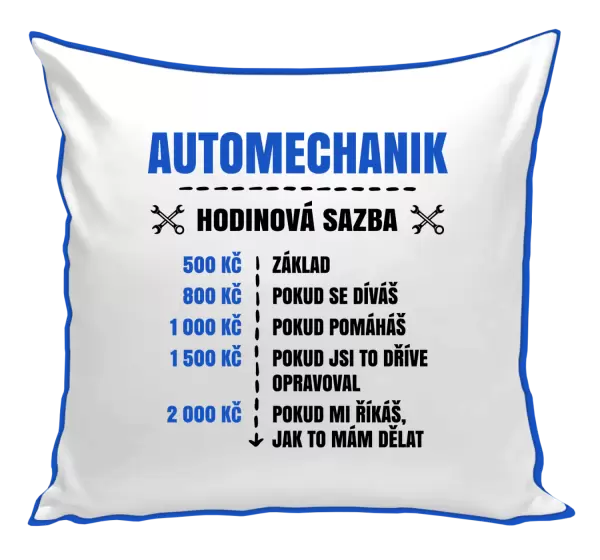 Polštář Hodinová sazba - automechanik