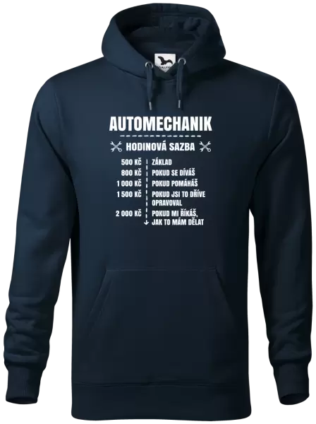 Pánská mikina Hodinová sazba - automechanik