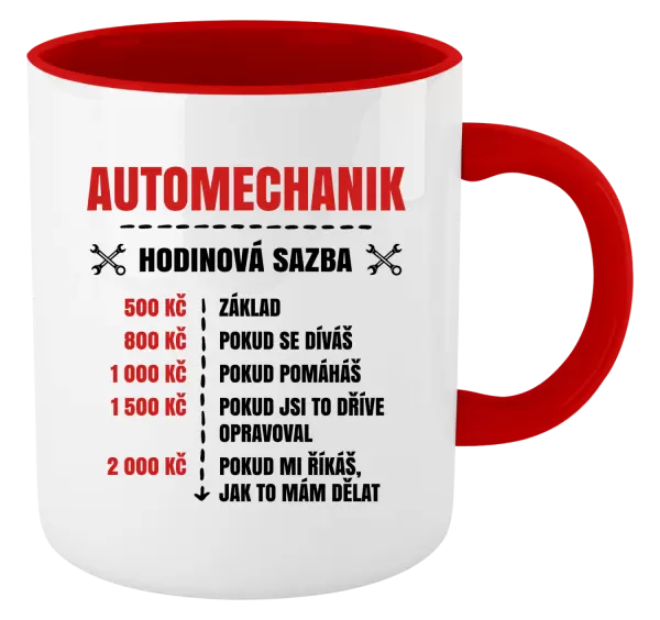 Hrnek Hodinová sazba - automechanik