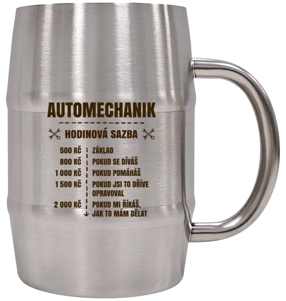 Nerezový chladicí půllitr Hodinová sazba - automechanik