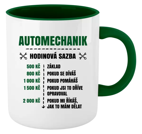 Hrnek Hodinová sazba - automechanik