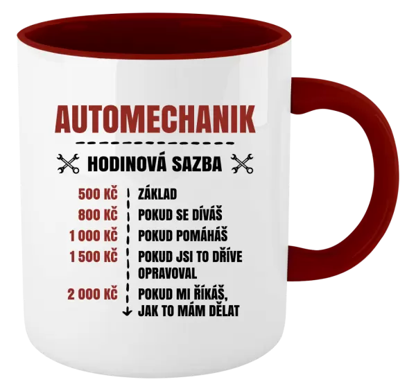 Hrnek Hodinová sazba - automechanik