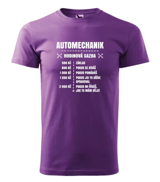 Pánské tričko Hodinová sazba - automechanik