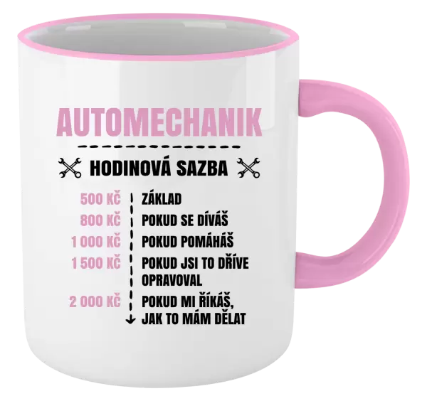 Hrnek Hodinová sazba - automechanik
