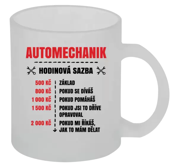 Hrnek Hodinová sazba - automechanik