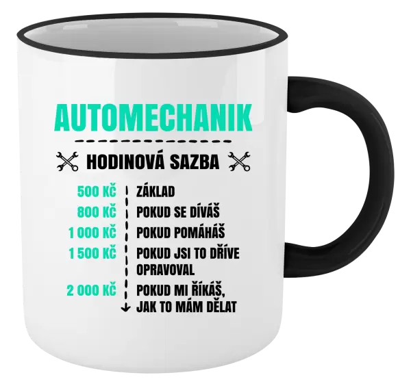 Hrnek Hodinová sazba - automechanik