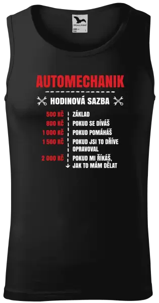 Pánské tílko Hodinová sazba - automechanik