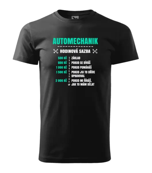Pánské tričko Hodinová sazba - automechanik