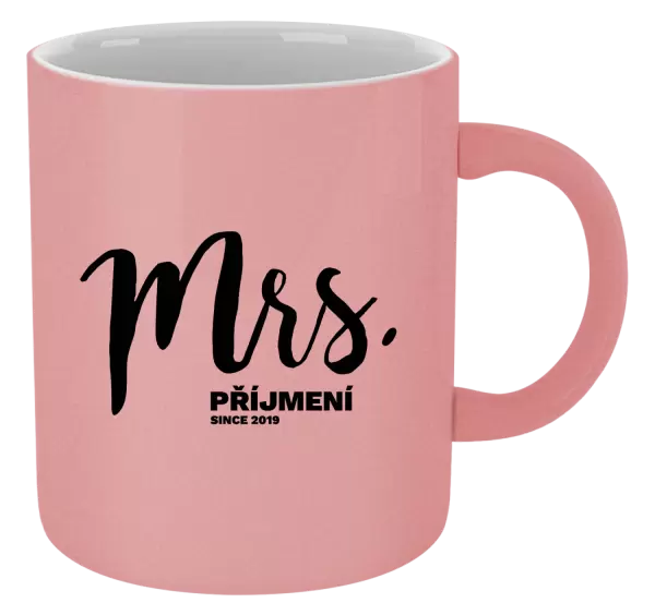 Metalický hrnek Mrs. since ...