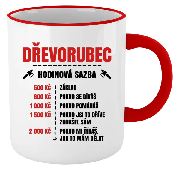 Hrnek Hodinová sazba - dřevorubec