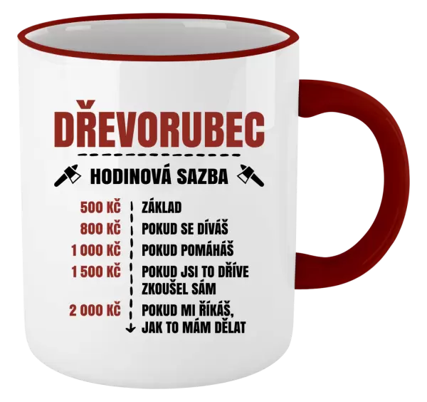 Hrnek Hodinová sazba - dřevorubec