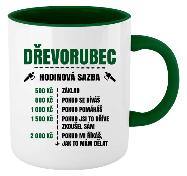 Hrnek Hodinová sazba - dřevorubec