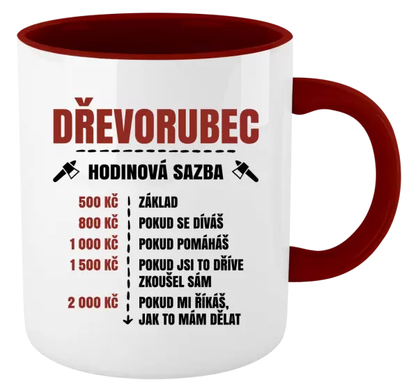 Hrnek Hodinová sazba - dřevorubec