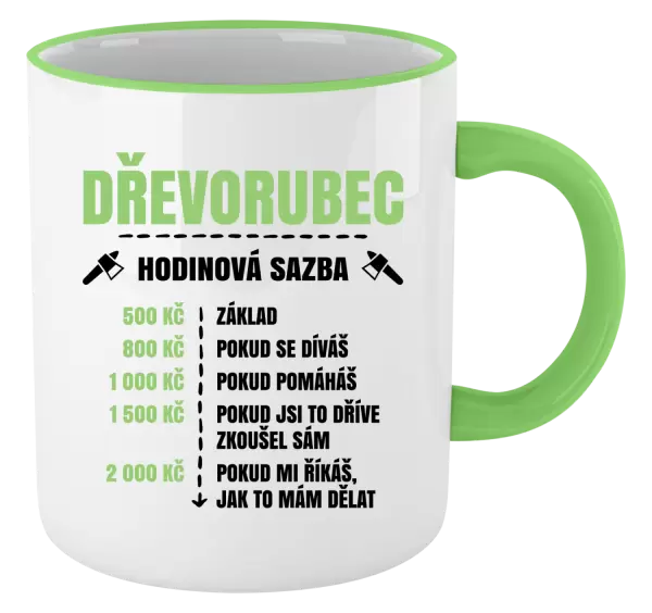 Hrnek Hodinová sazba - dřevorubec