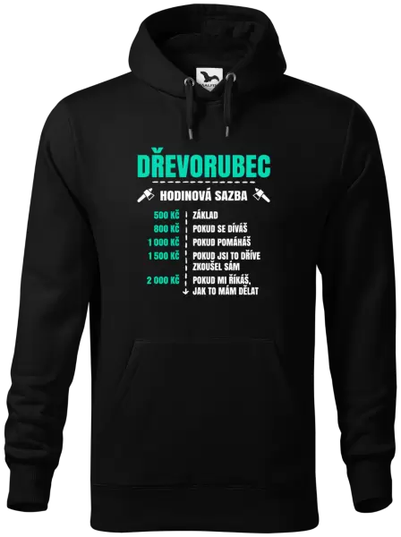 Pánská mikina Hodinová sazba - dřevorubec