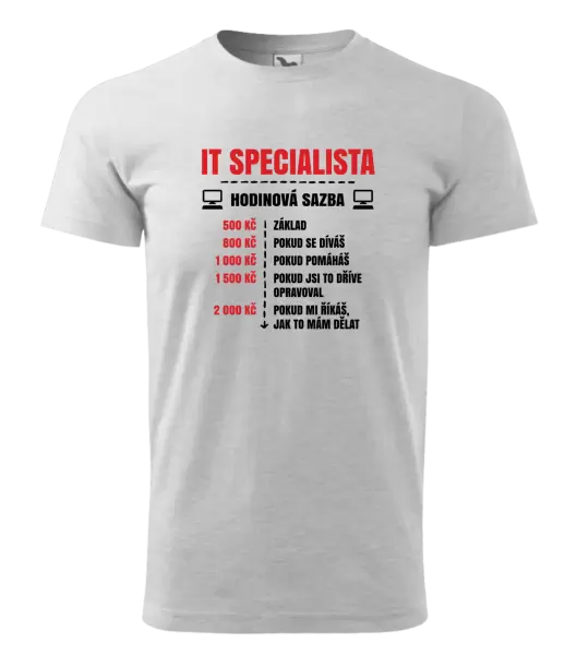 Pánské tričko Hodinová sazba - IT specialista