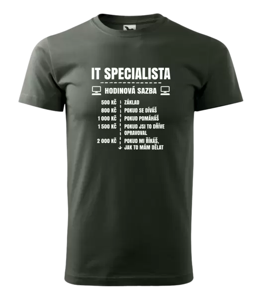 Pánské tričko Hodinová sazba - IT specialista