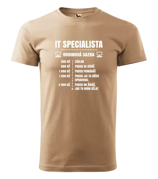 Pánské tričko Hodinová sazba - IT specialista