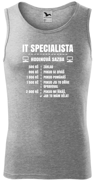 Pánské tílko Hodinová sazba - IT specialista