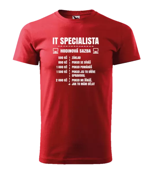 Pánské tričko Hodinová sazba - IT specialista
