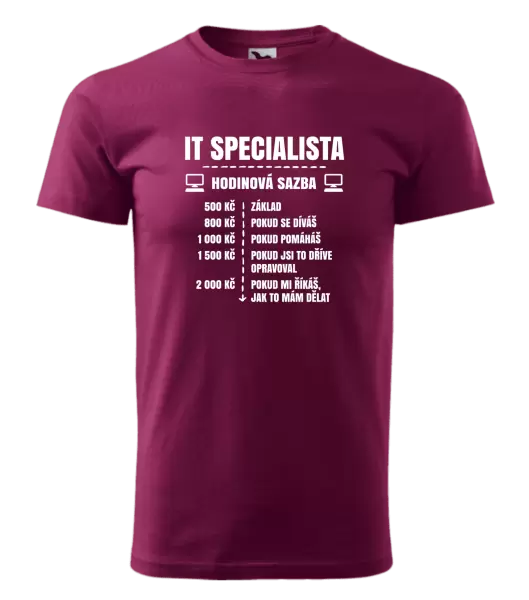 Pánské tričko Hodinová sazba - IT specialista