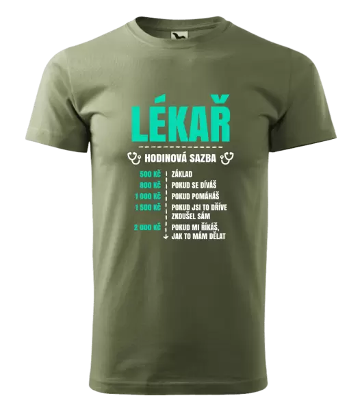 Pánské tričko Hodinová sazba - lékař