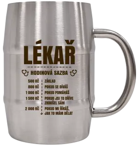 Nerezový chladicí půllitr Hodinová sazba - lékař