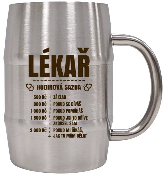 Nerezový chladicí půllitr Hodinová sazba - lékař