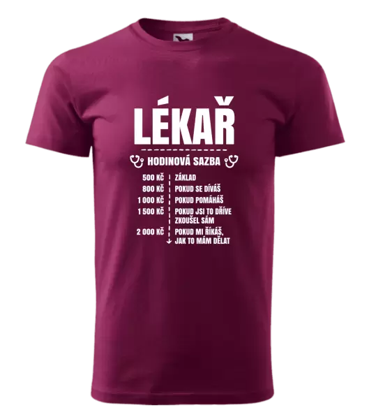 Pánské tričko Hodinová sazba - lékař