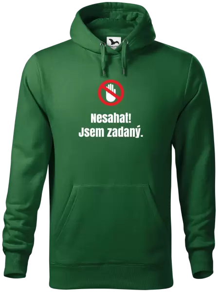 Pánská mikina Nesahat, jsem zadaný