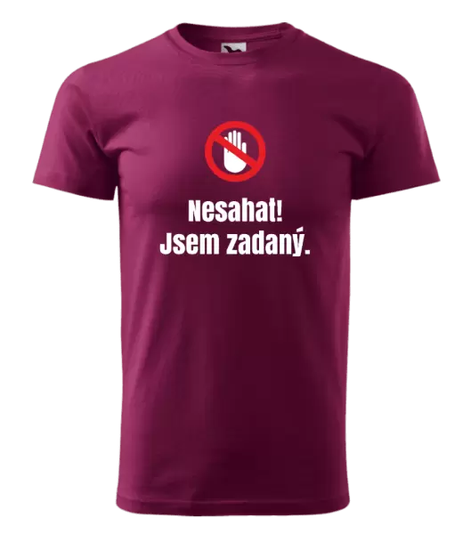Pánské tričko Nesahat, jsem zadaný
