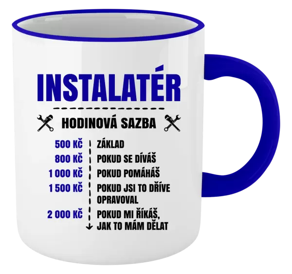 Hrnek Hodinová sazba - instalatér